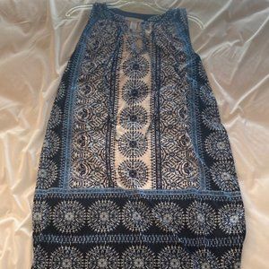 Blue mandala-print shift dress